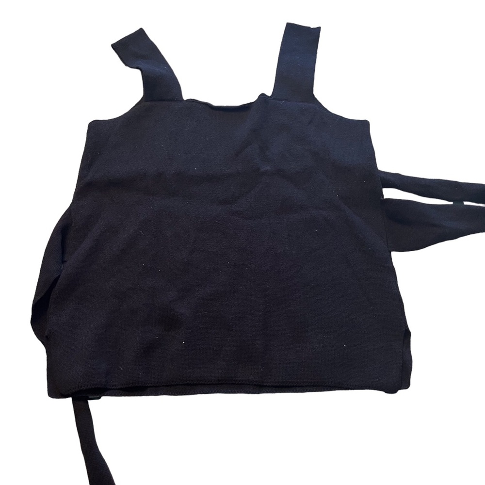 LOFT BLACK SWEATER KNIT TANK TOP TIE BACK OR FRONT SMALL NWT